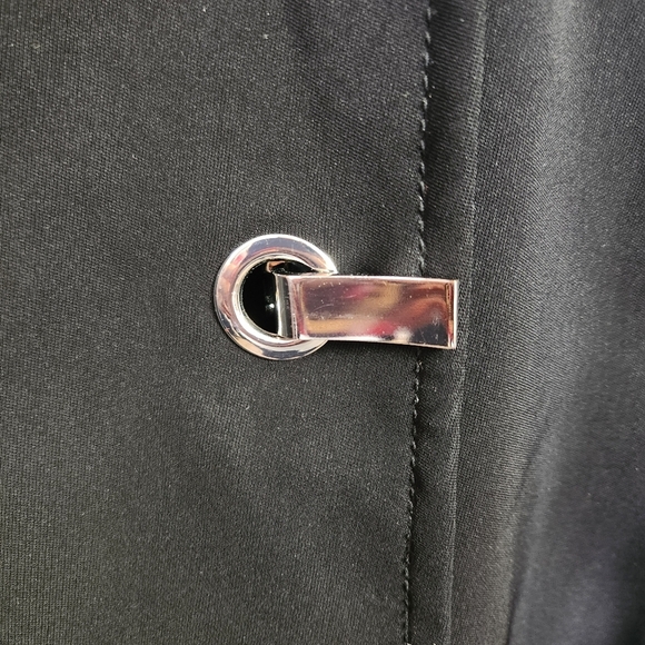 London Fog Black Classic Trench Coat Rain Jacket Size Small - Picture 4 of 8